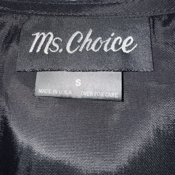 Vintage Ms Choice Women Small Green Black Floral Burnout Brocade Vest Tie Satin - Picture 4 of 5